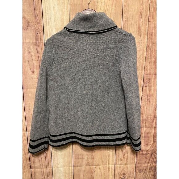 Betty-Betty Firenze M Wool Knit sweater Jacket Grey Shawl Collar Cozy Chic Italy - Picture 6 of 7